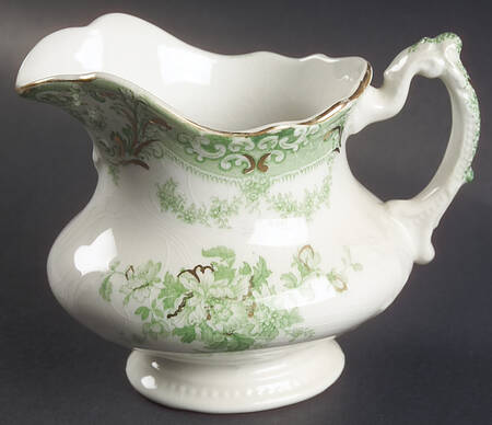 The Florentine Green (Gold Trim) Creamer