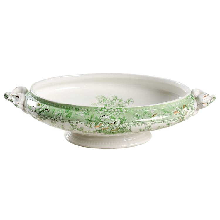 The Florentine Green (Gold Trim) Oval Vegetable No Lid