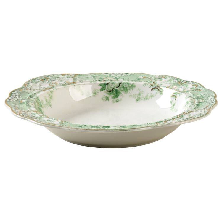 The Florentine Green (Gold Trim) Round Butter No Lid