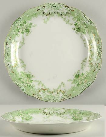 The Florentine Green (Gold Trim) 12" Deep Round Platter