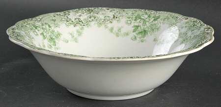 The Florentine Green (Gold Trim) 8" Round Vegetable Bowl