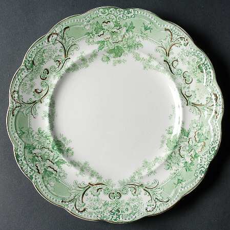The Florentine Green (Gold Trim) Luncheon Plate