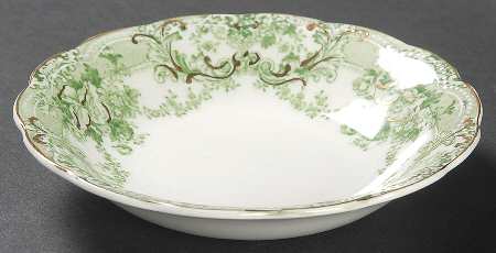 The Florentine Green (Gold Trim) Fruit/Dessert (Sauce) Bowl