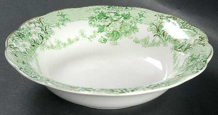 The Florentine Green (Gold Trim) Coupe Cereal Bowl