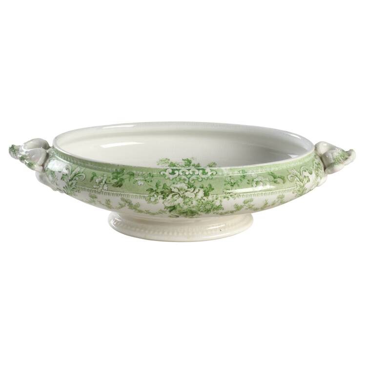 The Florentine Green (No Gold Trim) Oval Vegetable No Lid