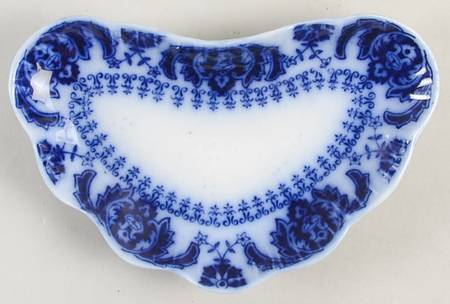 Florida (Flow Blue, Gold Accents) Bone Dish
