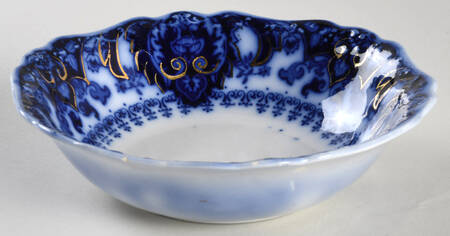 Florida (Flow Blue, Gold Accents) Coupe Cereal Bowl