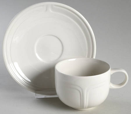 Focus White Flat Cup & Saucer Set by Johnson Brothers
