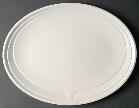 Focus White 14" Oval Serving Platter by Johnson Brothers