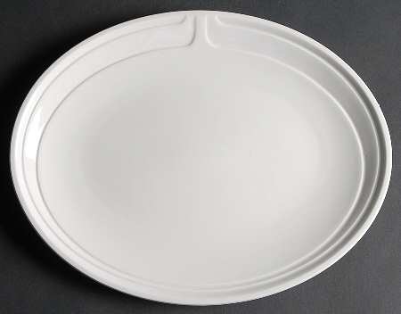 Focus White 13" Oval Serving Platter by Johnson Brothers