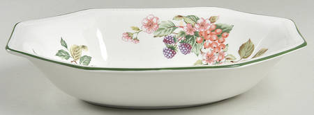 Fresh Fruit 9" Oval Vegetable Bowl