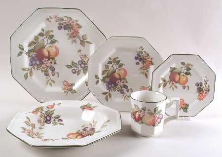 Fresh Fruit 5 Piece Place Set=DP,SP,BB,SORL,MUG