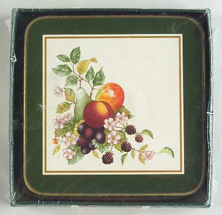 Fresh Fruit Square Corkback Coaster - Set of 6