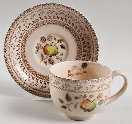 Fruit Sampler (Older) Footed Cup & Saucer Set
