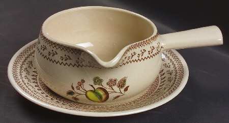 Fruit Sampler (Older) Round Gravy Boat & Underplate