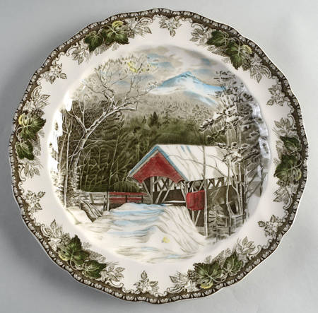 Friendly Village, The ("Made in England" Backstamp) 12" Deep Round Platter