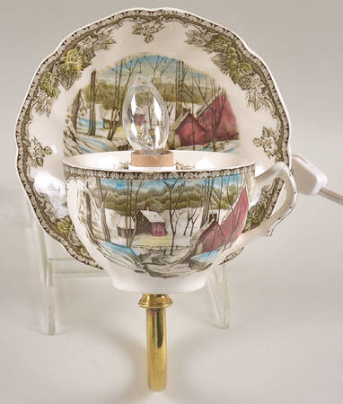 Friendly Village, The ("Made in England" Backstamp) 7 1/2"-7 3/4" Electric Wall Sconce HC