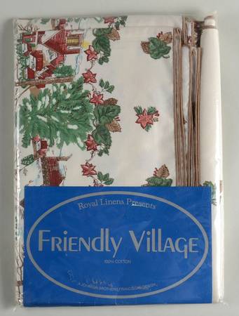 Friendly Village, The ("Made in England" Backstamp) 60" X 120" Oblong Tablecloth