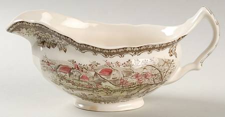 Friendly Village, The ("Made in England" Backstamp) Gravy Boat