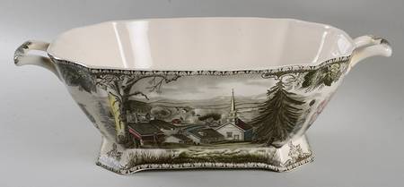 Friendly Village, The ("Made in England" Backstamp) Rectangular Tureen No Lid