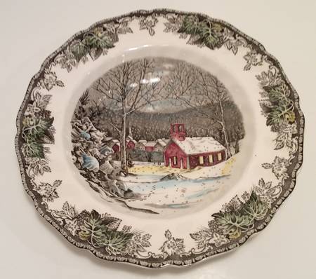 Friendly Village, The ("Made in England" Backstamp) Large Rim Soup Bowl
