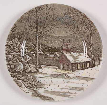 Friendly Village, The ("Made in England" Backstamp) Dessert/Pie Plate