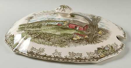 Friendly Village, The ("Made in England" Backstamp) Lid for Rectangular Tureen
