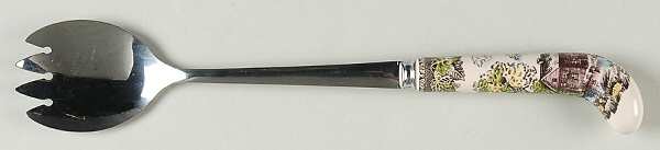 Friendly Village, The ("Made in England" Backstamp) Salad Serving Fork with Stainless Prongs