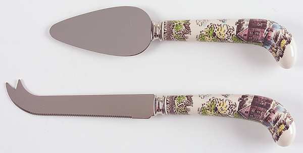 Friendly Village, The ("Made in England" Backstamp) 2-Piece Cheese Set (Knife and Server)