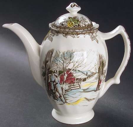 Friendly Village, The ("Made in England" Backstamp) Mini Coffee Pot & Lid