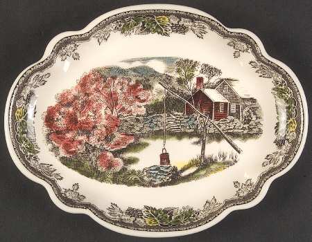Friendly Village, The ("Made in England" Backstamp) Rose Tray 8"