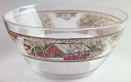Friendly Village, The ("Made in England" Backstamp) Large Glassware Salad Bowl