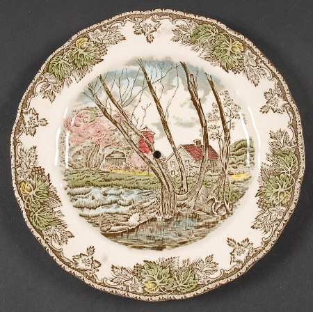 Friendly Village, The ("Made in England" Backstamp) Salad Plate for 2-Tiered Serving Tray
