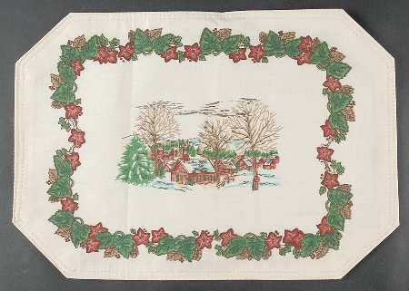 Friendly Village, The ("Made in England" Backstamp) Linen Placemat