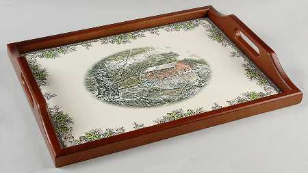 Friendly Village, The ("Made in England" Backstamp) Wood Tote Tray (No Inserts)