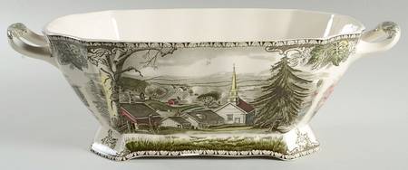 Friendly Village, The ("Made in England" Backstamp) Rectangular Tureen No Lid