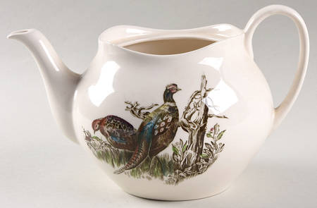 Game Birds Cream Teapot No Lid