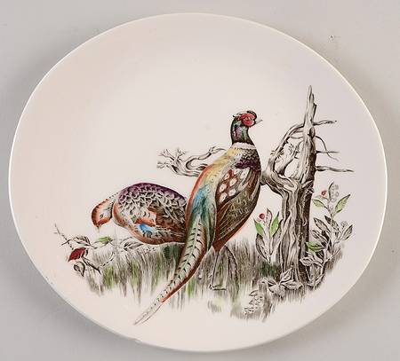 Game Birds Cream Luncheon Plate