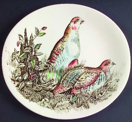 Game Birds Cream Salad Plate