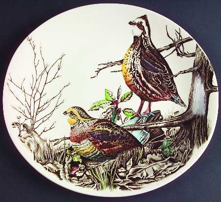 Game Birds Cream Salad Plate