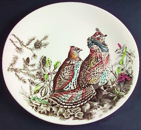 Game Birds Cream Salad Plate