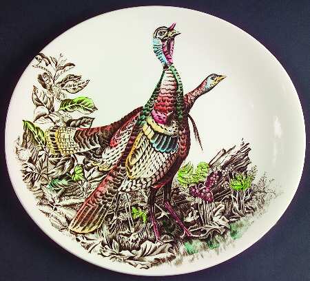 Game Birds Cream Salad Plate