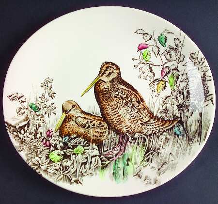 Game Birds Cream Salad Plate