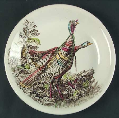 Game Birds Cream Pie Serving Plate