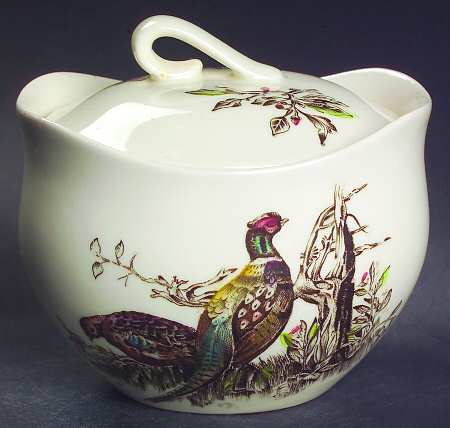 Game Birds Cream Sugar Bowl & Lid