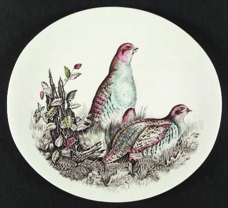 Game Birds Cream Luncheon Plate