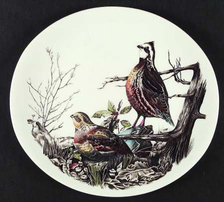 Game Birds Cream Luncheon Plate