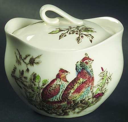 Game Birds Cream Sugar Bowl & Lid