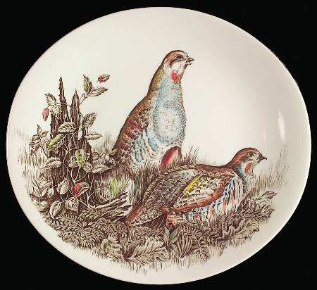 Game Birds Cream Large Dinner Plate