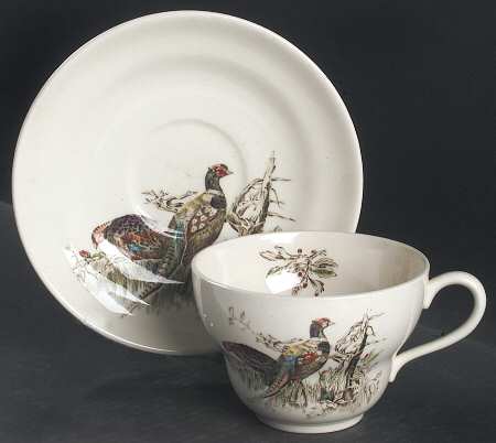 Game Birds Cream Oversized Cup & Saucer Set